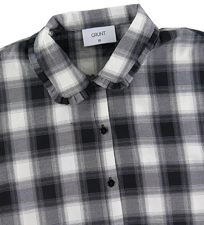 Grunt Bluse - Ditte - Schwarz/Weiß m. Karos
