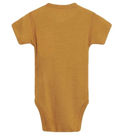 Hust and Claire Bodysuit s/s - Bet - Wool/Bamboo - Mustard