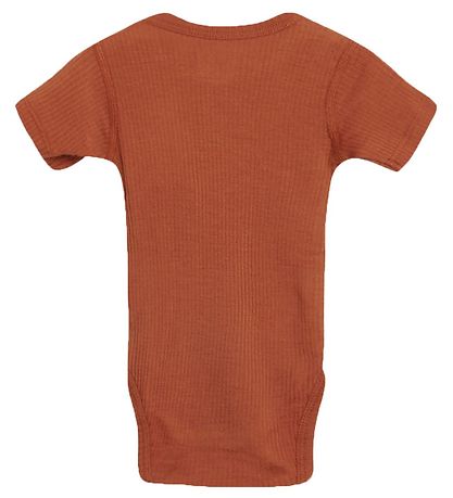 Hust and Claire Bodysuit s/s - Bet - Wool/Bamboo - Burnt Orange