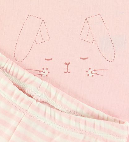 Fixoni Pyjama Set - Light Rose w. Stripes/Rabbit