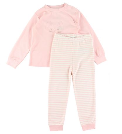 Fixoni Pyjama Set - Light Rose w. Stripes/Rabbit