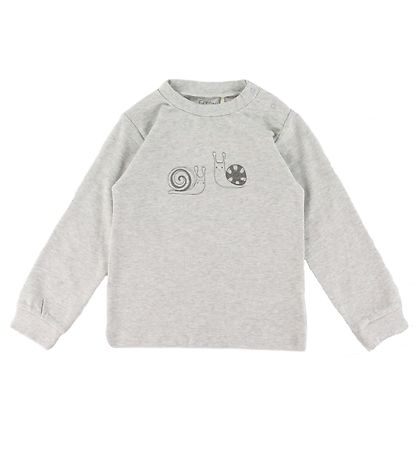 Fixoni Pyjamas - Gråmelerad m. Ränder/Snigel