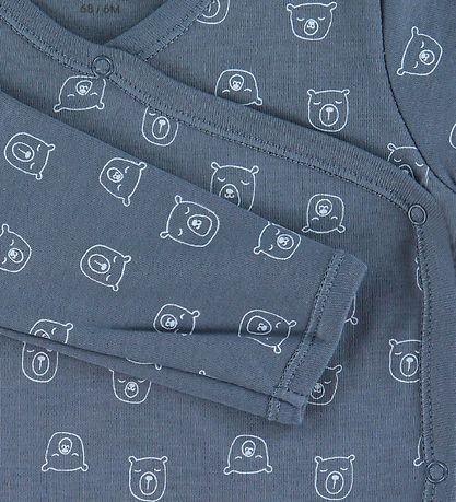 Fixoni Wrap Bodysuit l/s - China Blue w. Bears