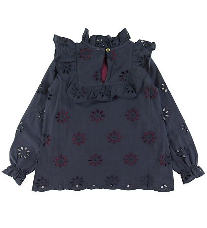 Soft Gallery Blússa - Gaxine - Anthracite M. Blóm
