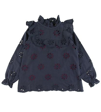 Soft Gallery Blússa - Gaxine - Anthracite M. Blóm