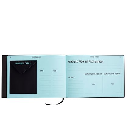 Design Letters Memory Book - Black/Turquoise - English