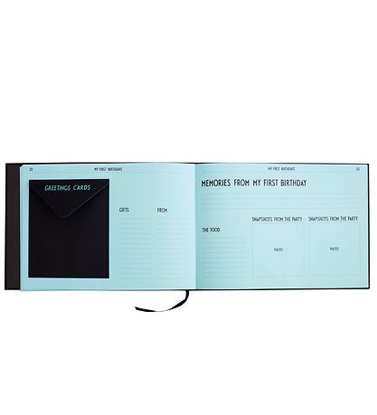 Design Letters Memory Book - Black/Turquoise