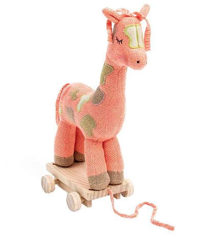 Smallstuff Pull Along Toy - Giraffe - Pink