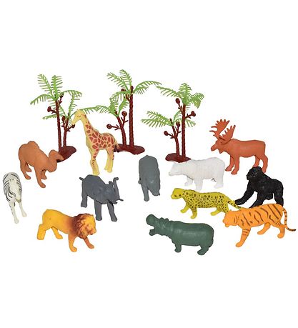 Wild Republic Bucket w. Animals - Mini - 15 pcs - Wild Animals