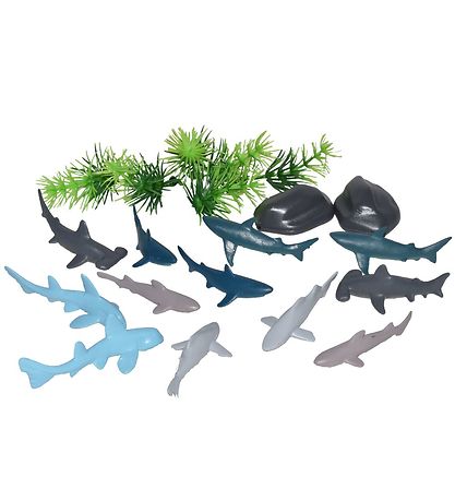 Wild Republic Bucket w. Animals - Mini - 20 pcs - Sharks