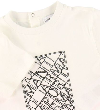 Emporio Armani T-shirt - White w. Embroidery