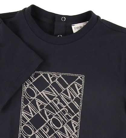 Emporio Armani T-shirt - Navy w. Embroidery