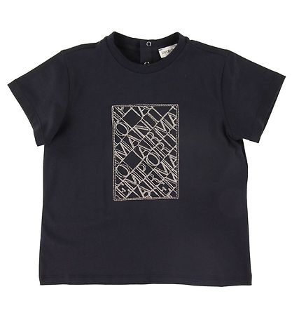 Emporio Armani Stuttermabolur - Dökkblátt M. Útsaumur