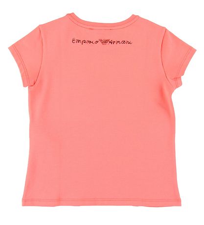 Emporio Armani Stuttermabolur - Kórallitt M. Prentað