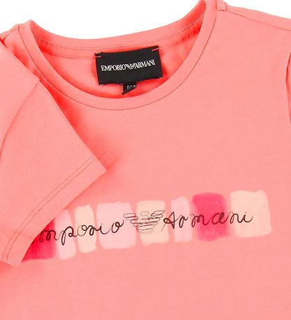 Emporio Armani Stuttermabolur - Kórallitt M. Prentað
