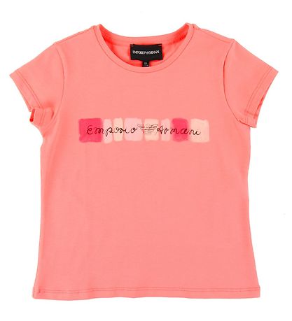Emporio Armani Stuttermabolur - Kórallitt M. Prentað