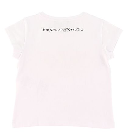Emporio Armani T-shirt - White w. Rose Logo