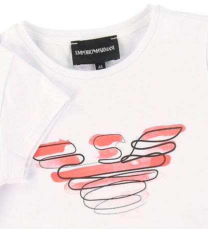 Emporio Armani T-shirt - White w. Rose Logo