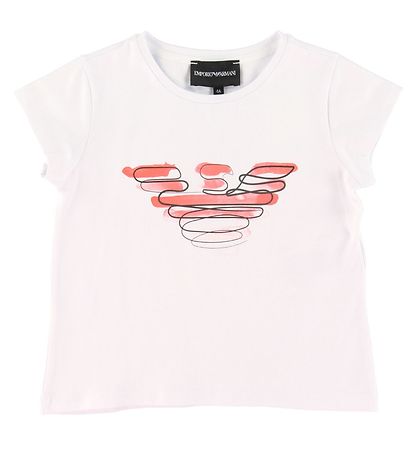 Emporio Armani Stuttermabolur - Hvítur M. Bleikt Lógó
