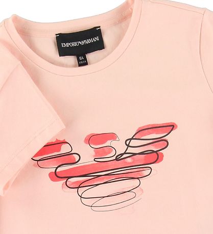 Emporio Armani T-Shirt - Pink m. Logo