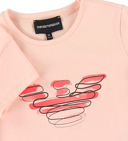 Emporio Armani Stuttermabolur - Bleikt M. Lógó