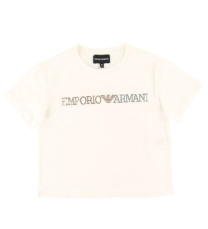 Emporio Armani Stuttermabolur - Hvítar M. Palíettur