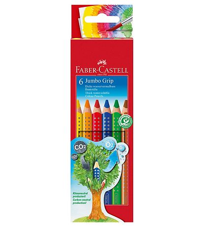Faber-Castell Trélitir - Jumbo Grip - Vatnslitur - 6 Stk. - Mul