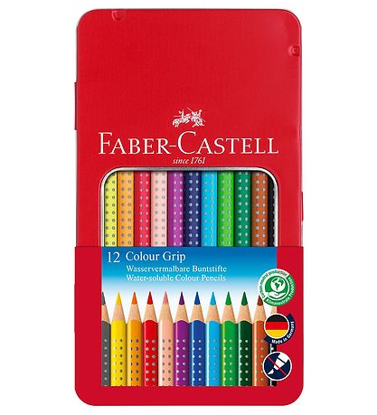 Faber-Castell Trélitir - Grip - Vatnslitur - 12 Stk. - Multi