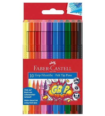 Faber-Castell Markers - Grip - 10 pcs - Multicoloured