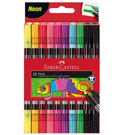 Faber-Castell Tússlitir - Tvöfalt Þykkt/þunnt - 10 Stk. - Neon