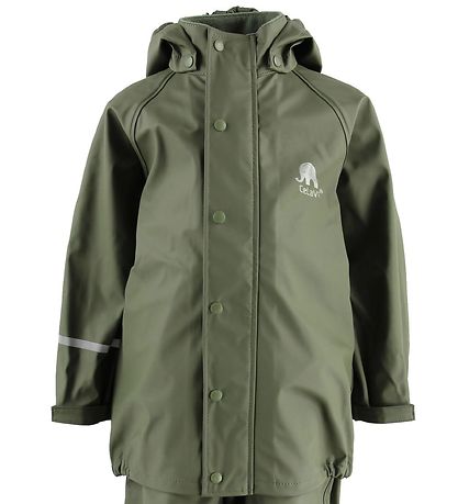 CeLaVi Rainwear w. Suspenders - PU - Army Green