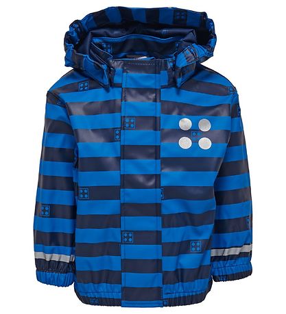 LEGO® Wear Regnjakki - Blár/Dökkblátt með röndum