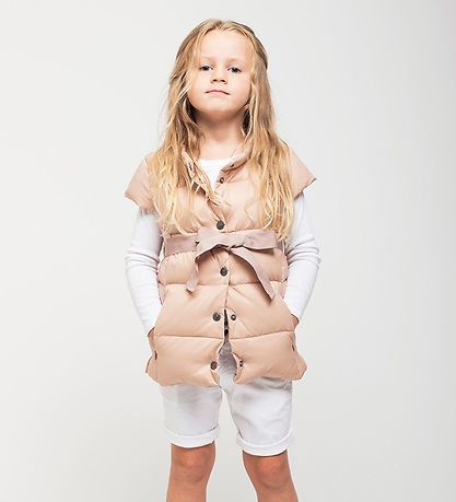 Ver de Terre Down Gilet w. Belt - Light rose