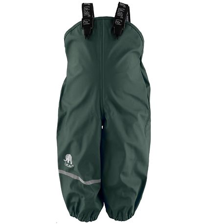 CeLaVi Rain Pants w. Suspenders - Dark Green