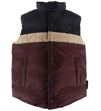 Emporio Armani Dúnvesti - Bordeaux/Dökkblátt M. Rönd