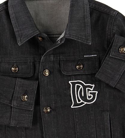 Dolce & Gabbana Jeansjacke - Schwarz m. Aufnäher