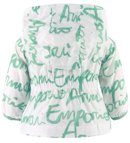 Emporio Armani Sumarjakki - Hvítt/Grænt M. Lógó