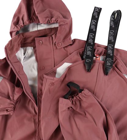 CeLaVi Rainwear w. Suspenders - PU - Rose Brown