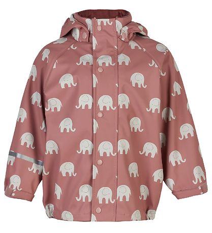 CeLaVi Rainwear w. Suspenders - PU - Burlwood w. Elephants