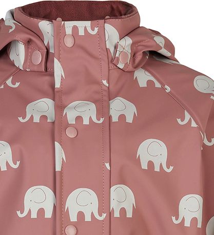 CeLaVi Rainwear w. Suspenders - PU - Burlwood w. Elephants
