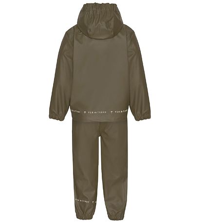 Ver de Terre Regenkleidung m. Träger - PU - Dark Moos