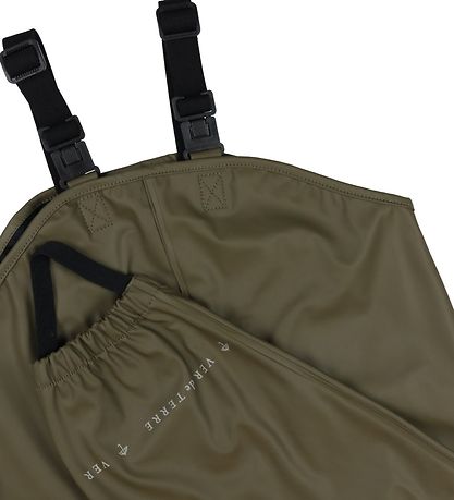 Ver de Terre Regenkleidung m. Träger - PU - Dark Moos
