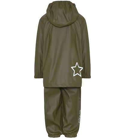 En Fant Rainwear w. Suspenders - PU - Ivy Green