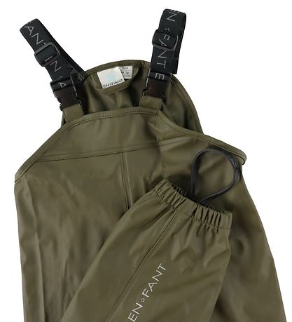 En Fant Rainwear w. Suspenders - PU - Ivy Green