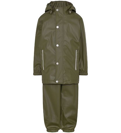 En Fant Rainwear w. Suspenders - PU - Ivy Green