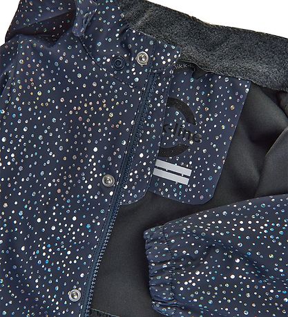Mikk-Line Rainwear w. Suspenders - Recycled Glitter - PU - Blue