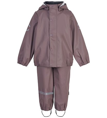 Mikk-Line Rainwear w. Suspenders - PU - Recycled - Twilight Mauv