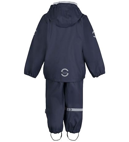 Mikk-Line Rainwear w. Suspenders - PU - Recycled - Blue Nights