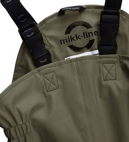 Mikk-Line Rainwear w. Suspenders - PU - Recycled - Dusty Olive