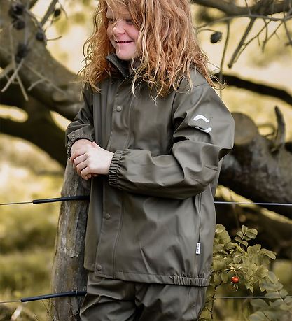 Mikk-Line Regnföt M. axlaböndum - PU - Endurunnið - Dusty Olive